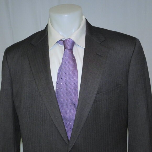 Brooks Brothers 1818 Madison Saxxon Gray Herringbone Two Button Suit 46XL - Picture 5 of 14
